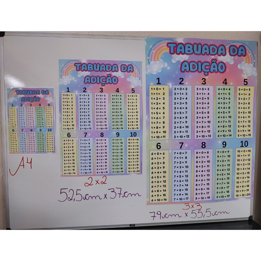 KIT TABUADAS ADIÇÃO SUBTRAÇÃO MULTIPLICAÇÃO E DIVISÃO Arlete Silva