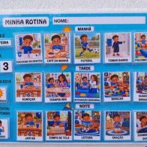 Rotina Visual Infantil – Menino Negro – PDF para Imprimir - (Tamanho A4)