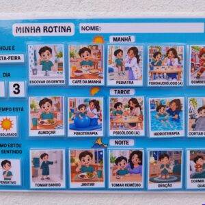 Rotina Visual Infantil – Menino de Pele Clara e Cabelo Escuro – PDF para Imprimir - (Tamanho A4)